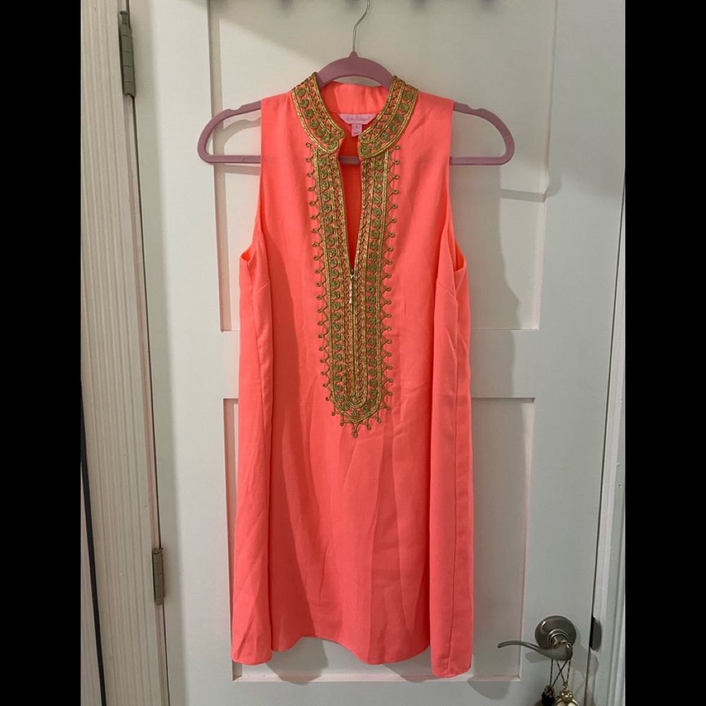 Lilly Pulitzer Jane Shift dress in sunrise coral, size 0